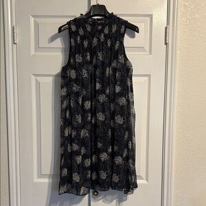 Joie Navy and Cream Patterned Midi Dress